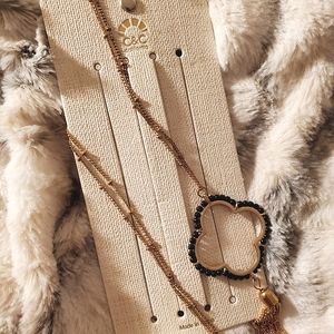 C&C california gold black tassle necklace